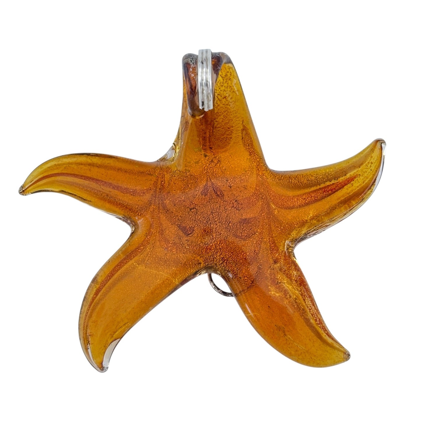 Vintage Sterling Silver 925 Starfish Glass Pendant