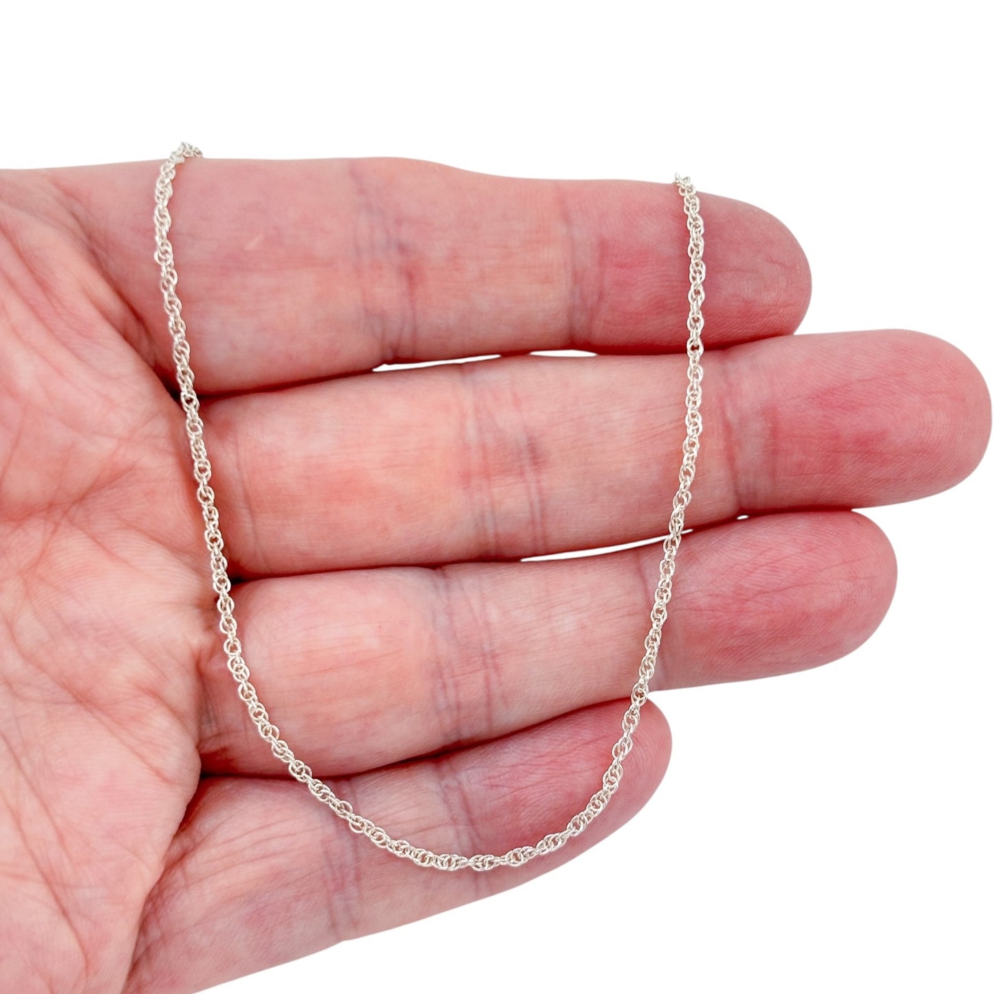 Vintage Sterling Silver 925 Singapore Chain Necklace 18.5"
