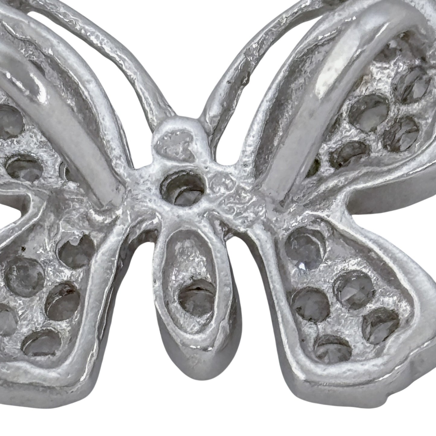 Vintage Sterling Silver 925 Cubic Zirconia Butterfly Pendant