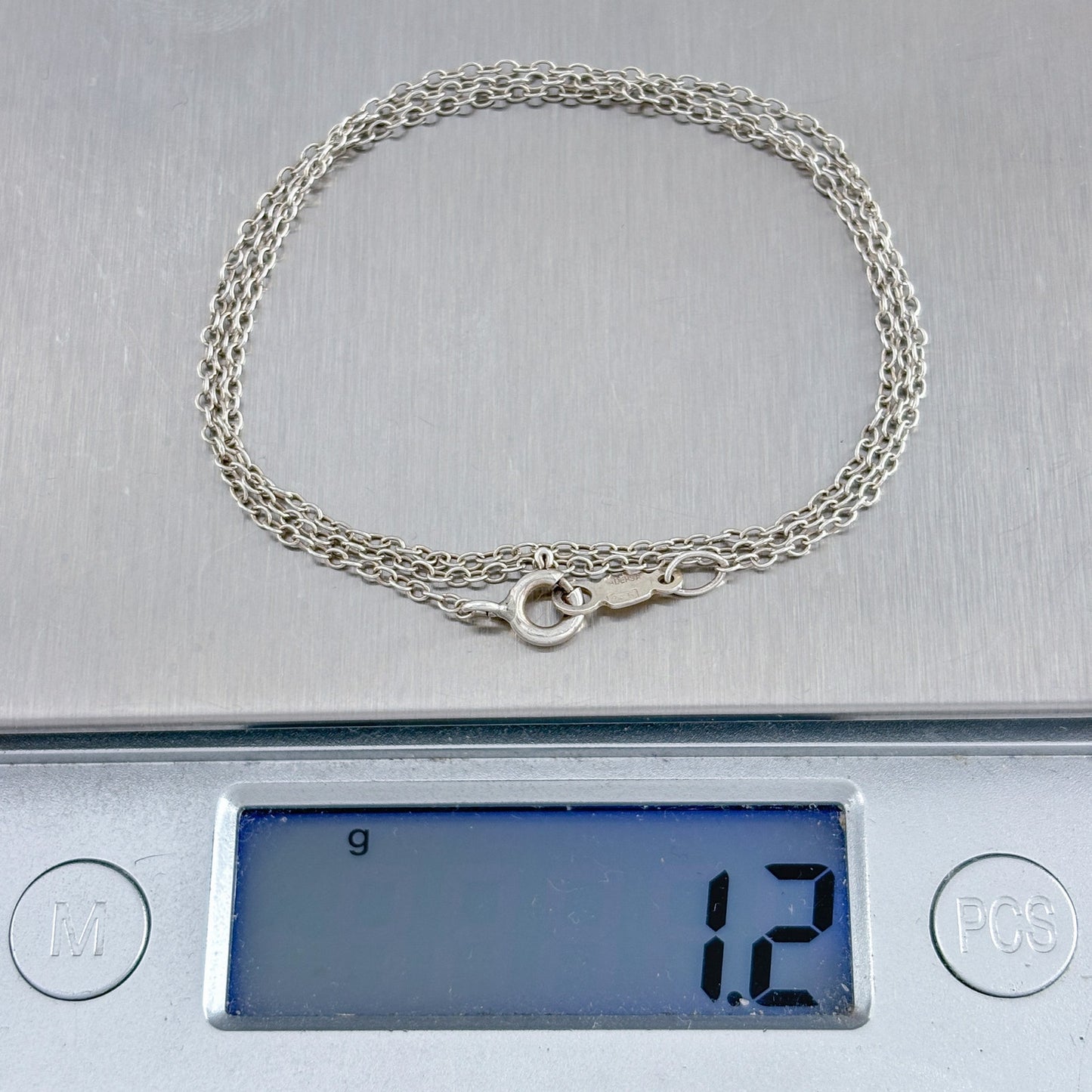 Vintage Sterling Silver 925 Cable Link Chain Necklace 17"