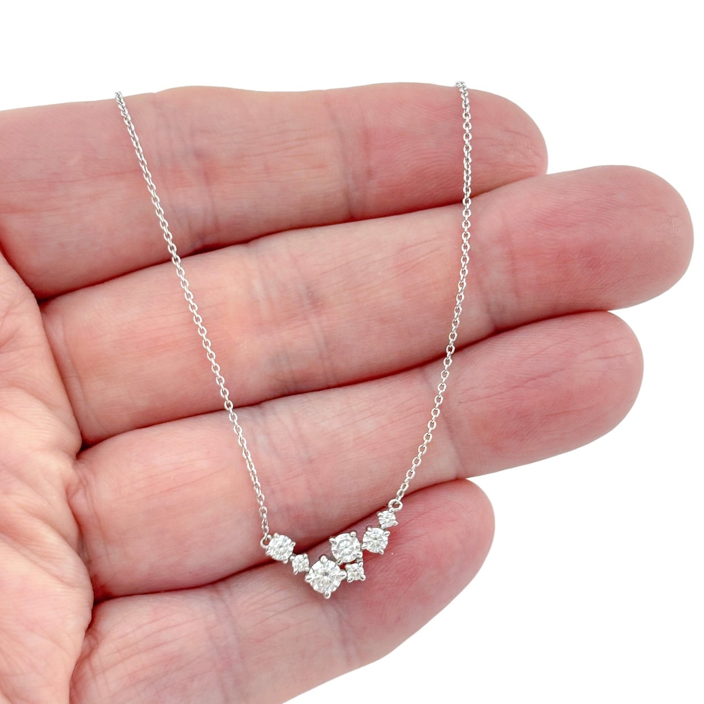 Vintage Sterling Silver 925 Cubic Zirconia Adjustable to 18" Necklace
