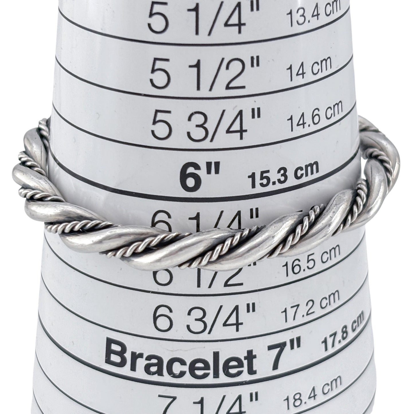 Vintage Sterling Silver 925 30 Grams Twisted Cuff Bracelet 6.25"