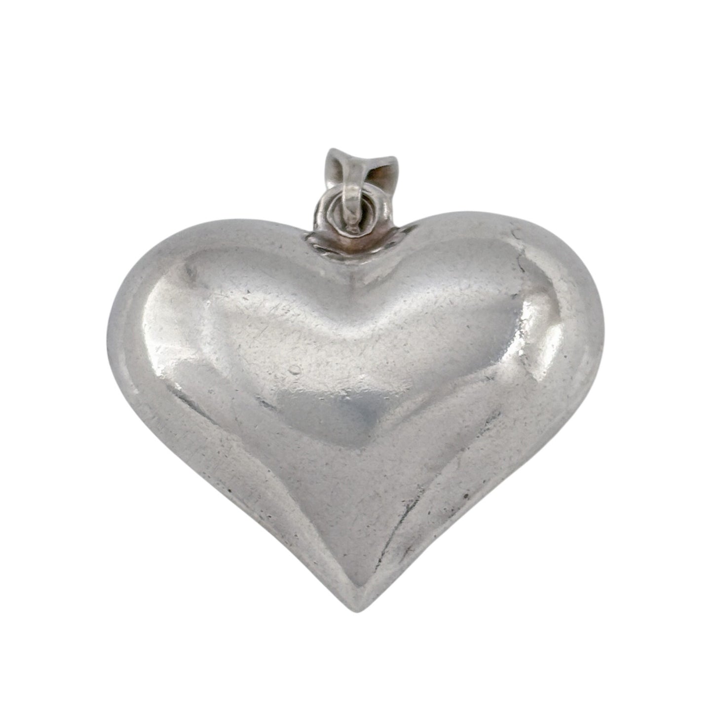Vintage Sterling Silver 925 Puffy Heart Pendant
