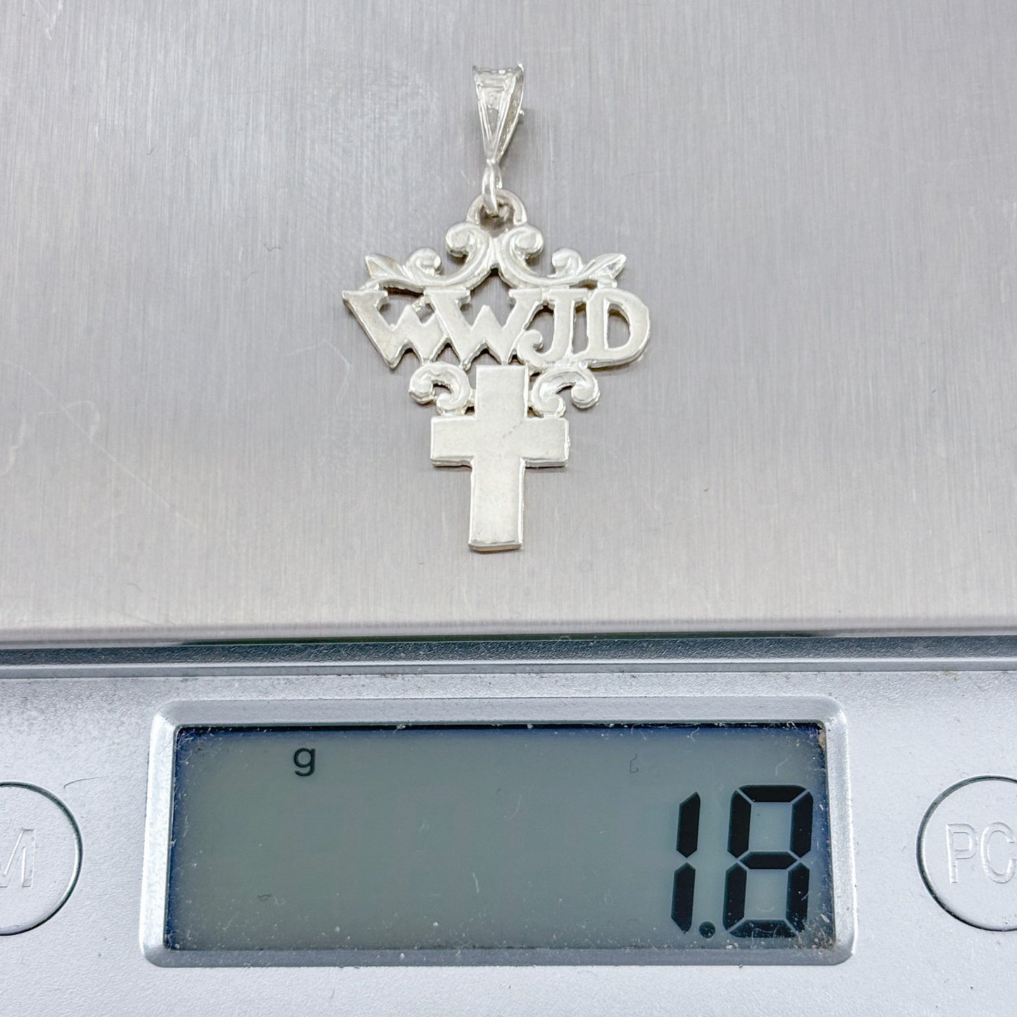 Vintage Sterling Silver 925 WWJD Cross Pendant