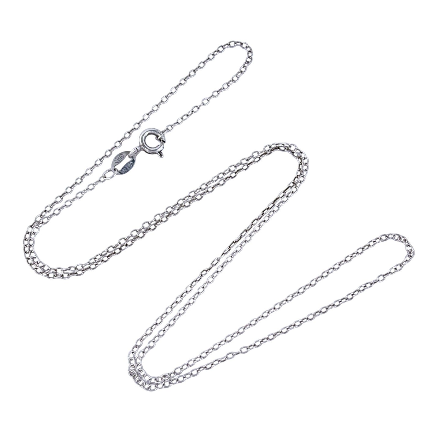 Vintage Sterling Silver 925 0.6mm Cable Chain Necklace 18"