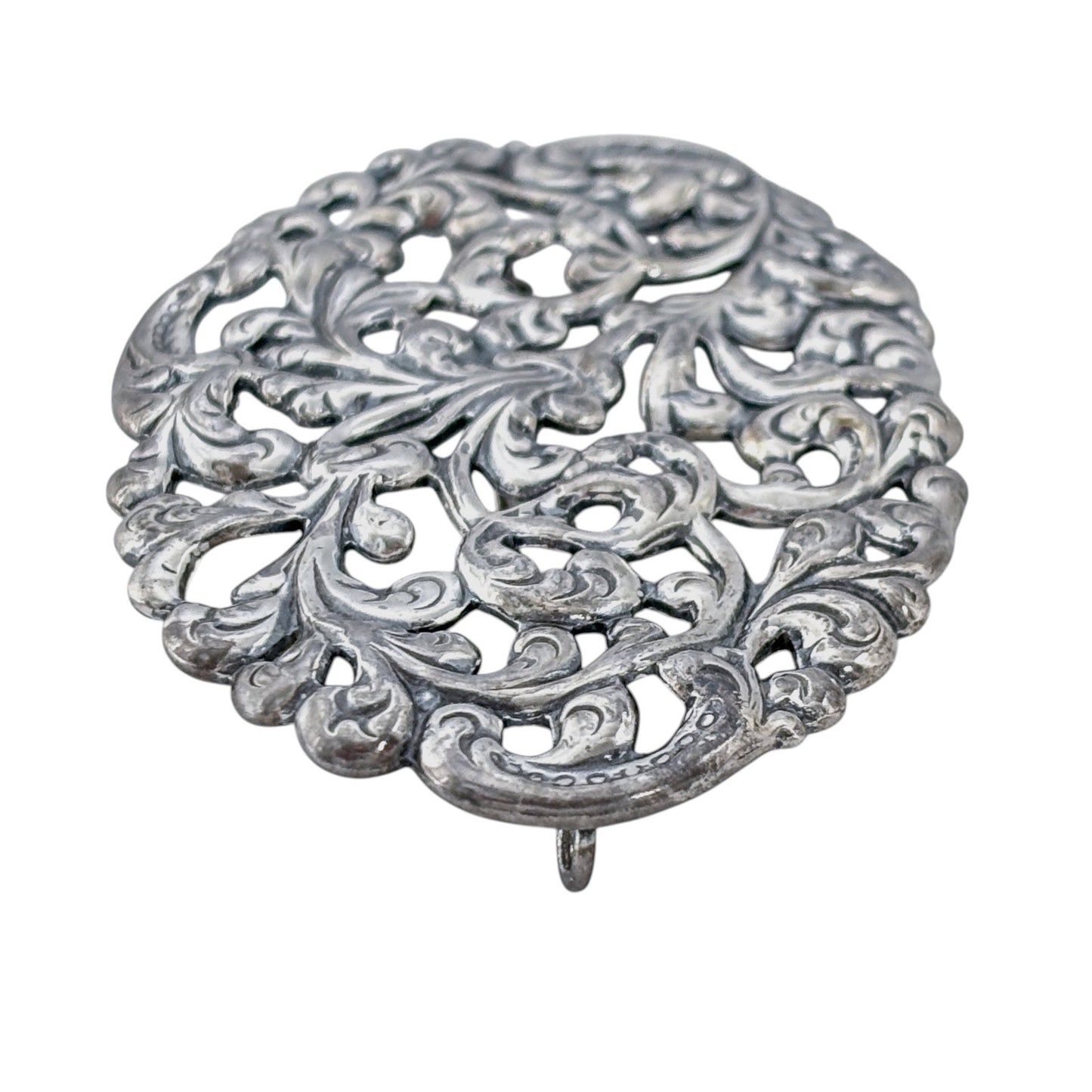 Vintage Sterling Silver 925 Filigree Scroll Brooch