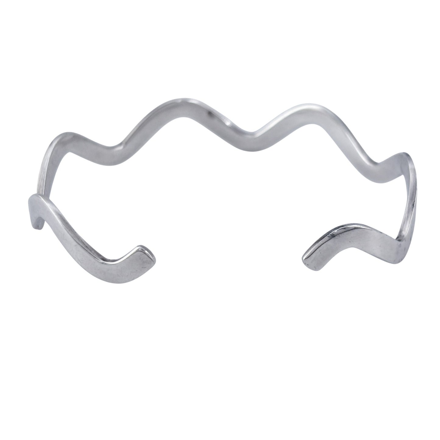 Vintage Sterling Silver 925 Wavy Cuff Bracelet 7"