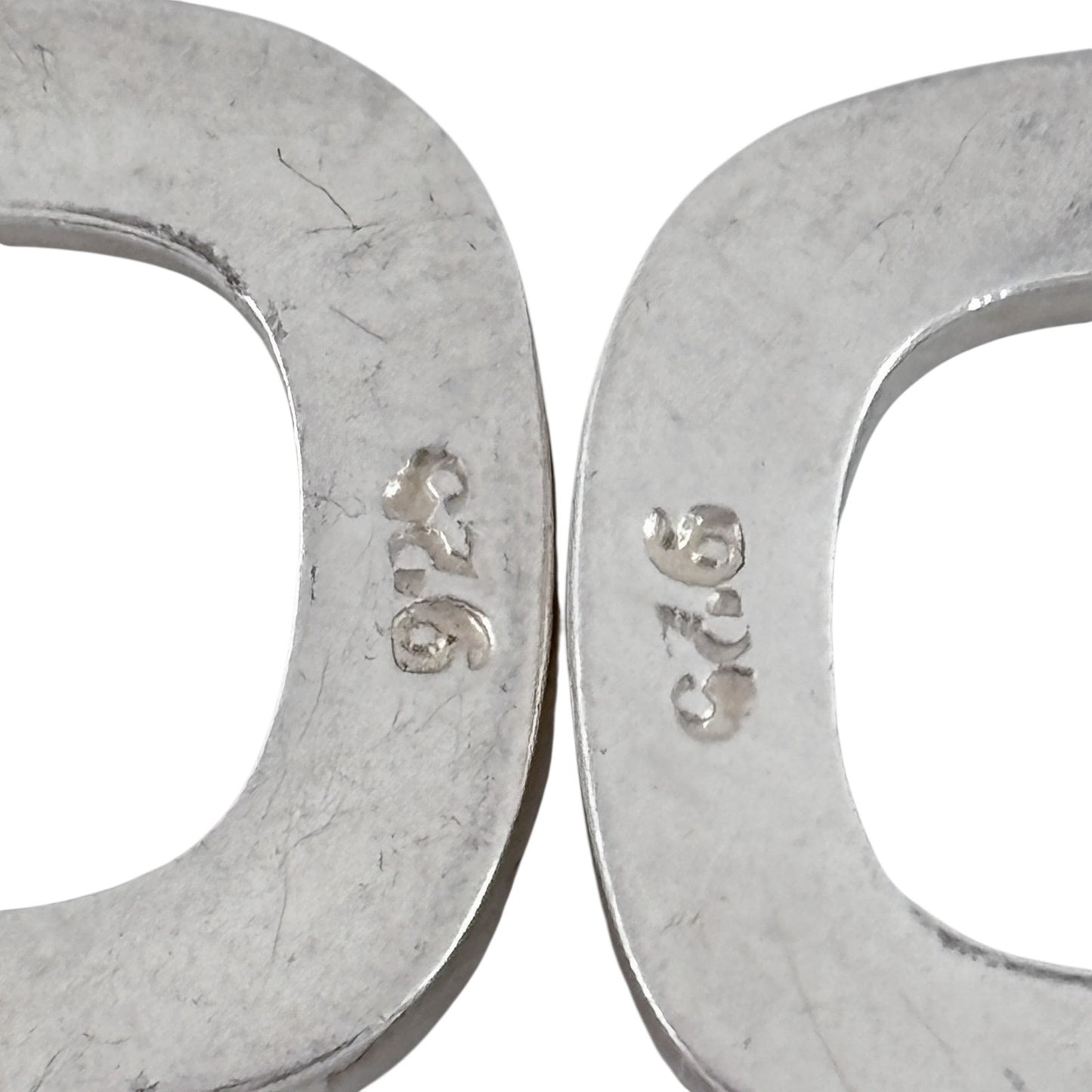 Vintage Sterling Silver 925 Hammered Double Square Earrings