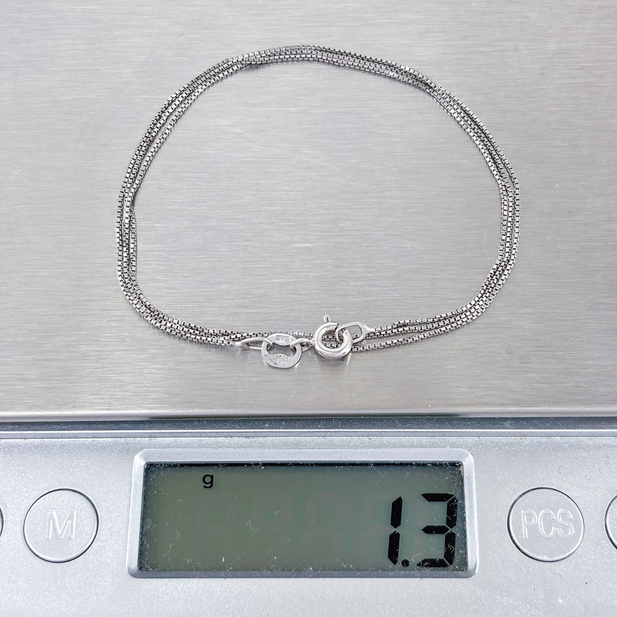Vintage Italy Sterling Silver 925 Box Link Chain Necklace | 18.5"
