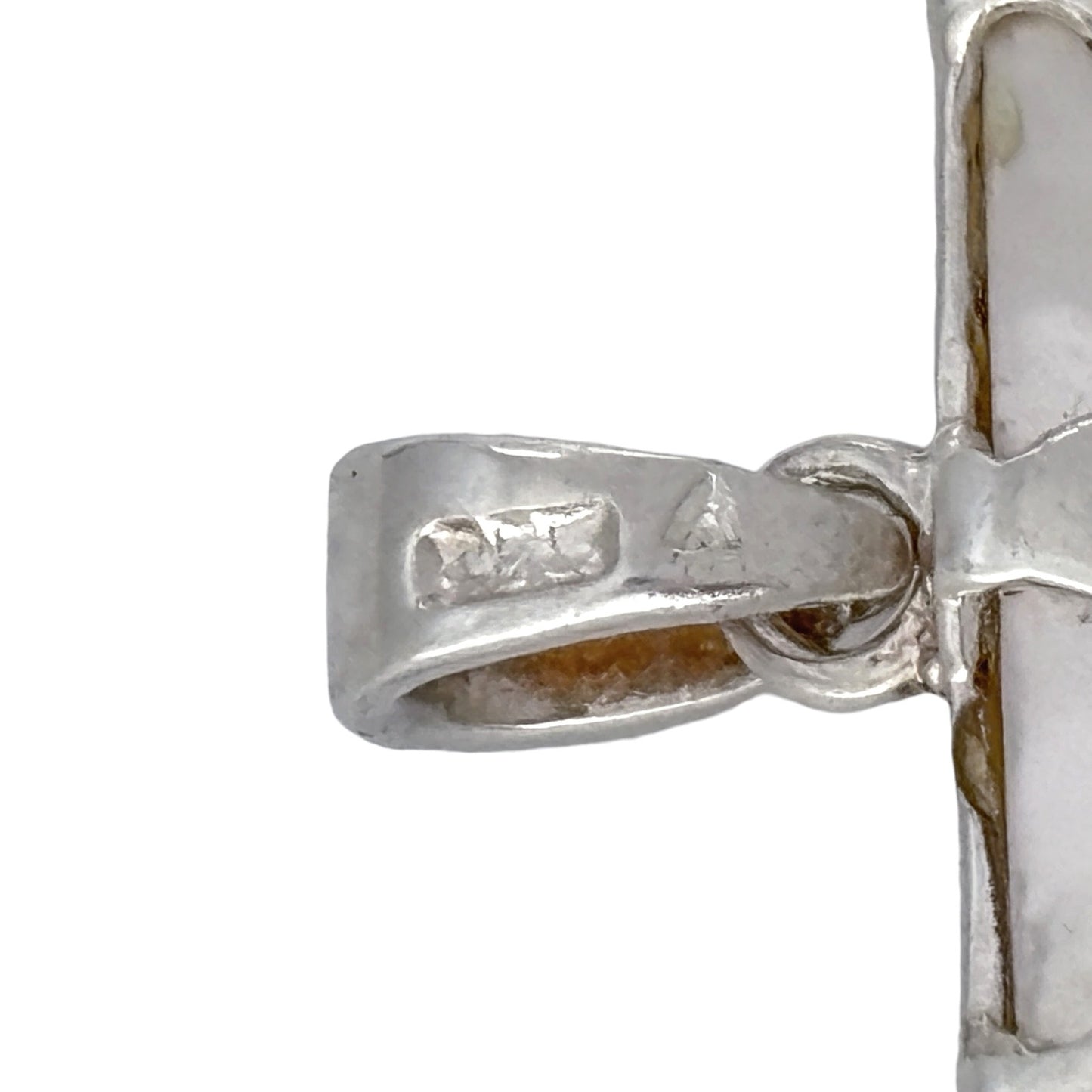 Vintage Sterling Silver 925 MOP Fuk Luk Sau Pendant