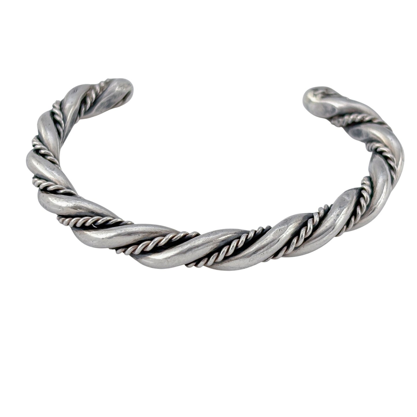 Vintage Sterling Silver 925 30 Grams Twisted Cuff Bracelet 6.25"