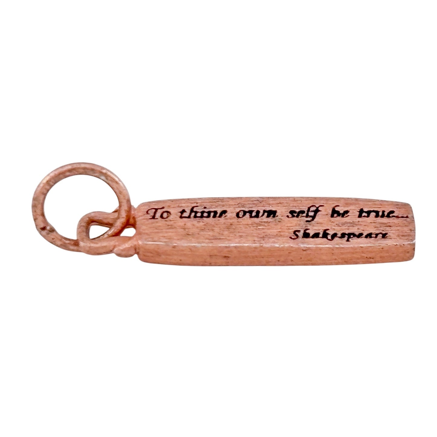 Vintage Rose Gold-Tone Sterling Silver 925 Shakespeare Quote Pendant