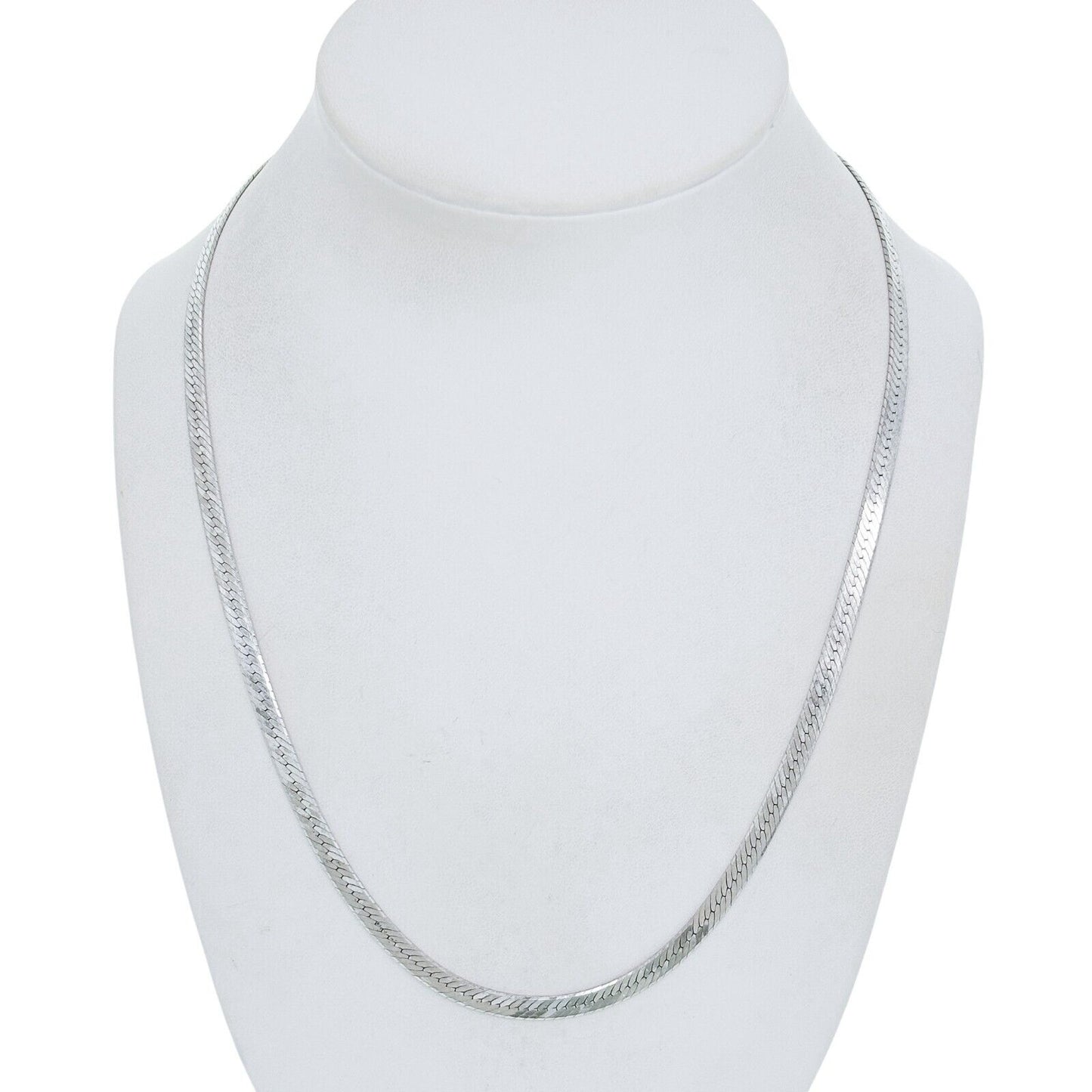 Vintage Italy Sterling Silver 925 Herringbone Chain Necklace 19.5"