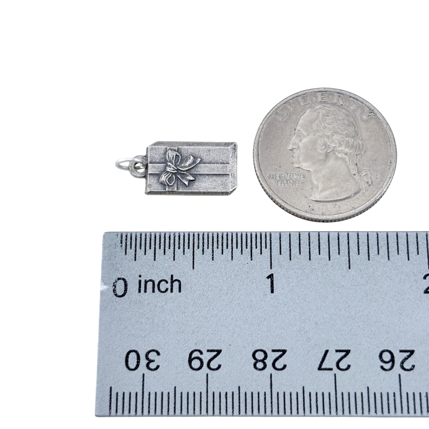 Vintage Sterling Silver 925 Gift Box Present Charm