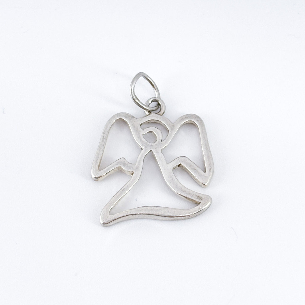 Vintage 925 Sterling Silver Angel Outline Charm
