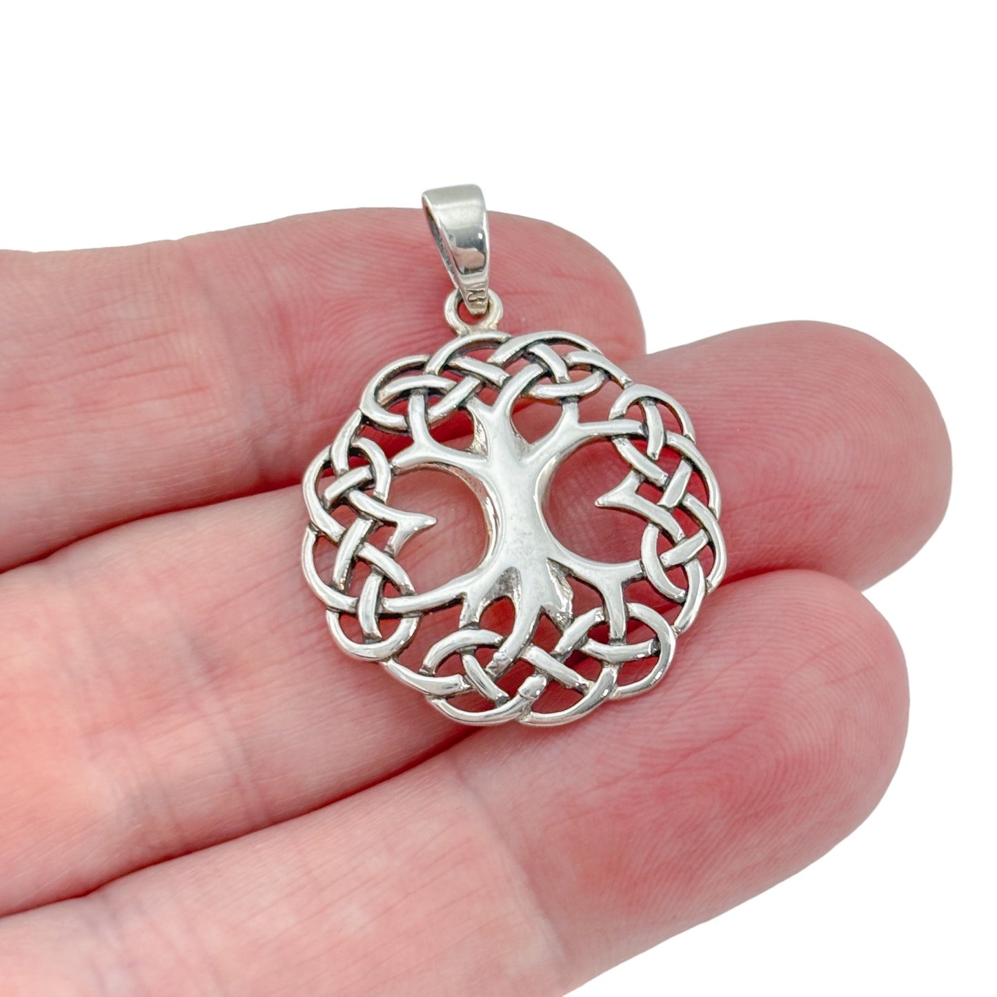Vintage Sterling Silver 925 Tree of Life Celtic Pendant