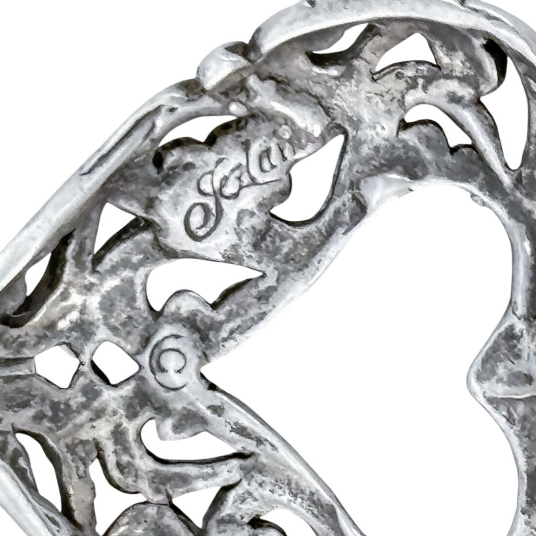 Vintage Sterling Silver 925 Filigree Heart Pendant