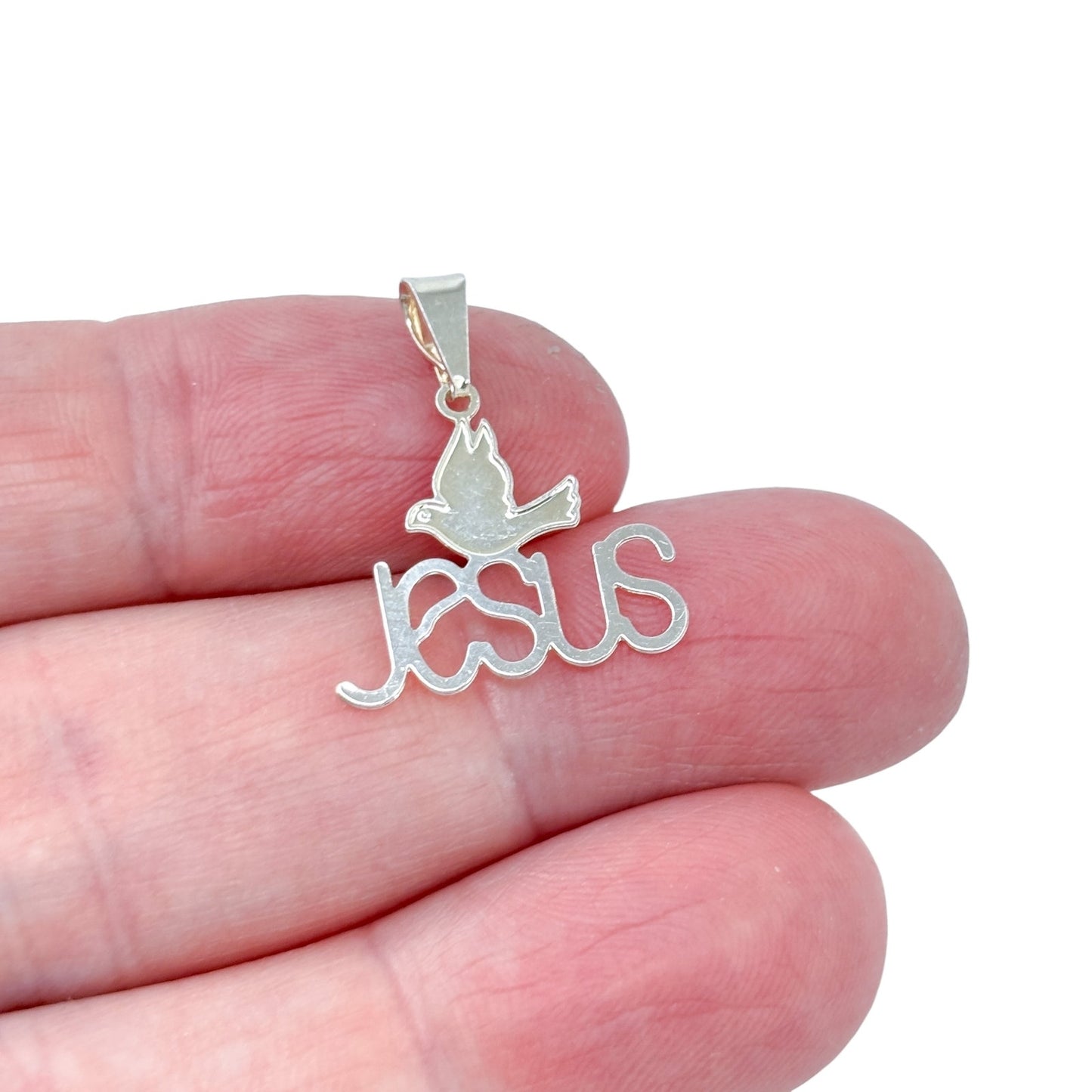 Estate Sterling Silver 925 Dove Religious Jesus Charm Pendant