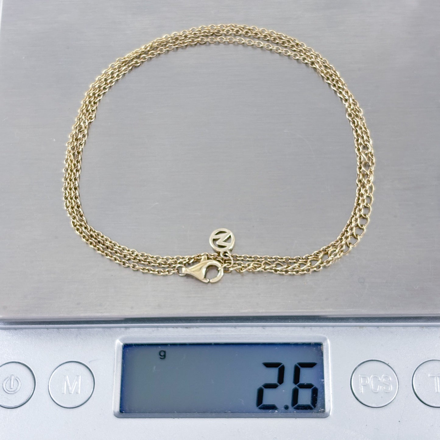 Vintage Gold-Tone Sterling Silver 925 Cable Link Chain Necklace 21"-23"