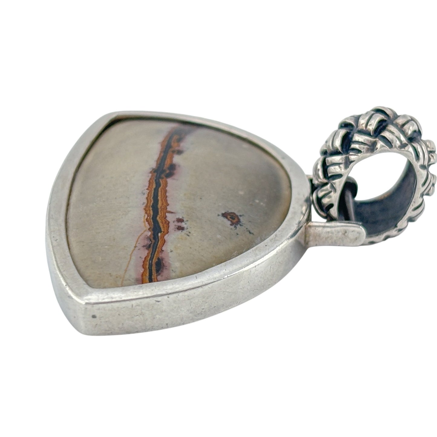 Vintage Sterling Silver 925 Landscape Jasper Pendant