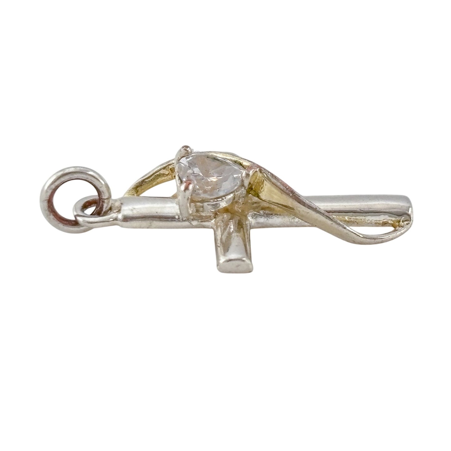 Vintage Silver Plated Faith Hope Love Cross Pendant