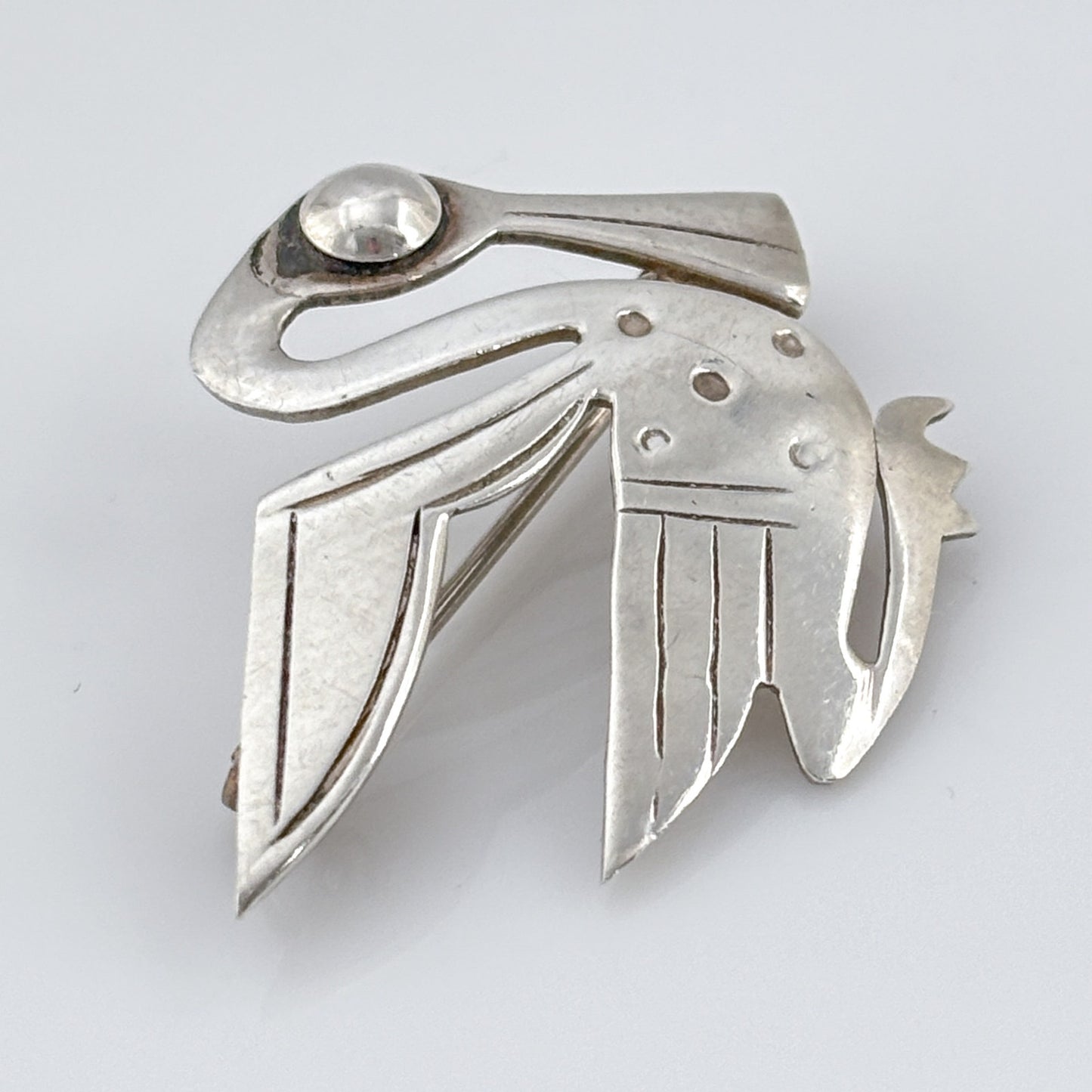 Vintage Sterling Silver 925 Peru Pelican Brooch