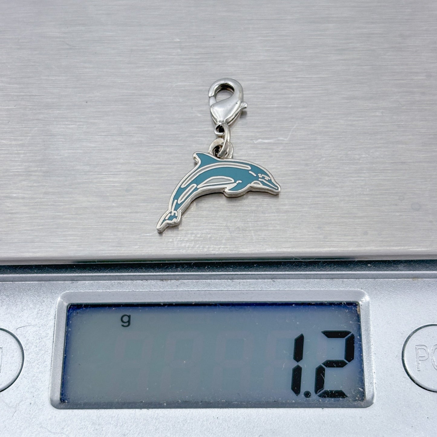 Vintage Sterling Silver 925 Enamel Dolphin Charm