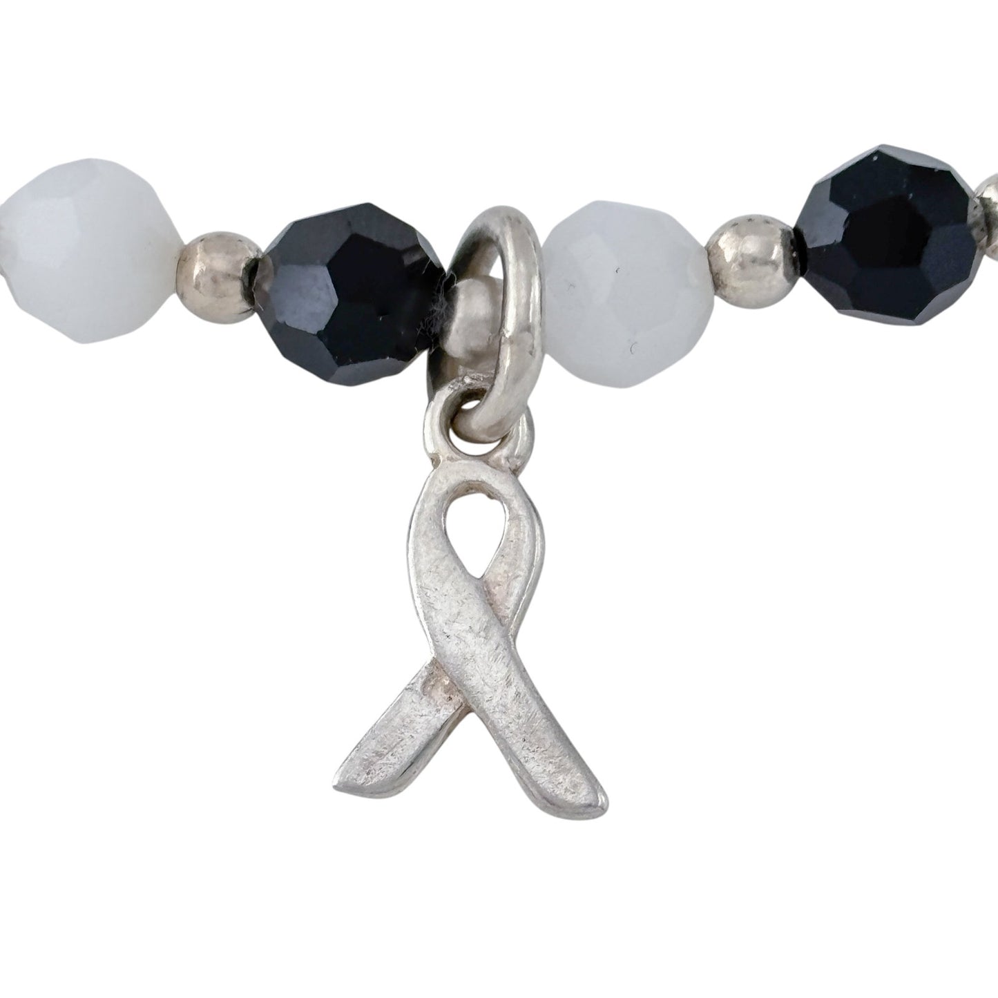 Vintage Sterling Silver 925 Carcinoid Cancer Awareness Bracelet 7"