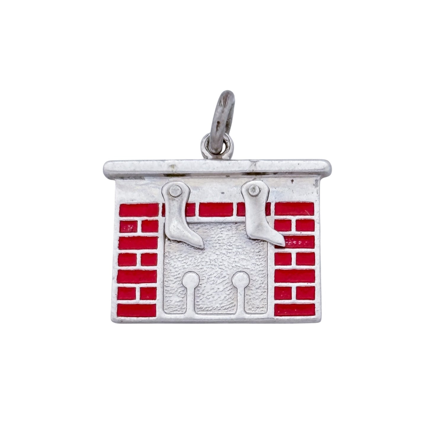 Estate Sterling Silver 925 Merry Xmas Fireplace Charm
