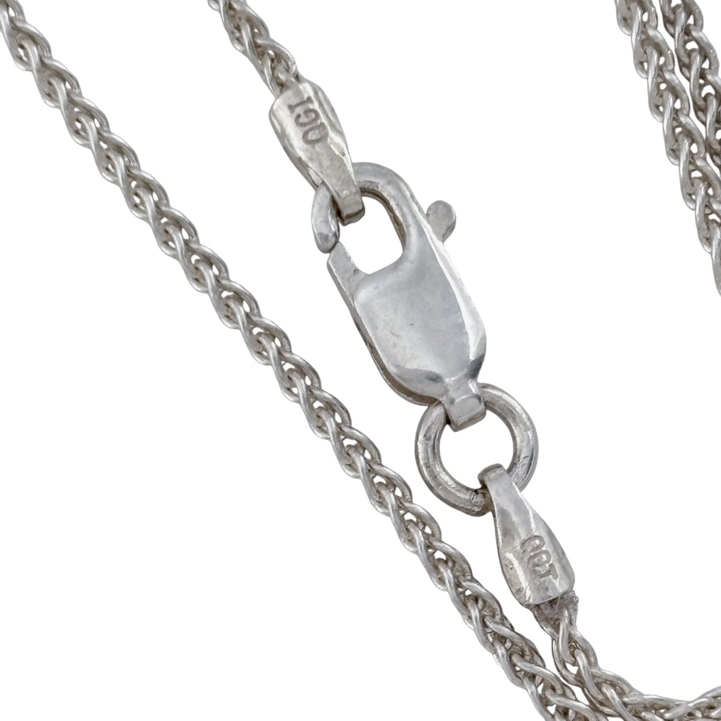 Vintage Italy Sterling Silver 925 Wheat/Spiga Chain Necklace 16"