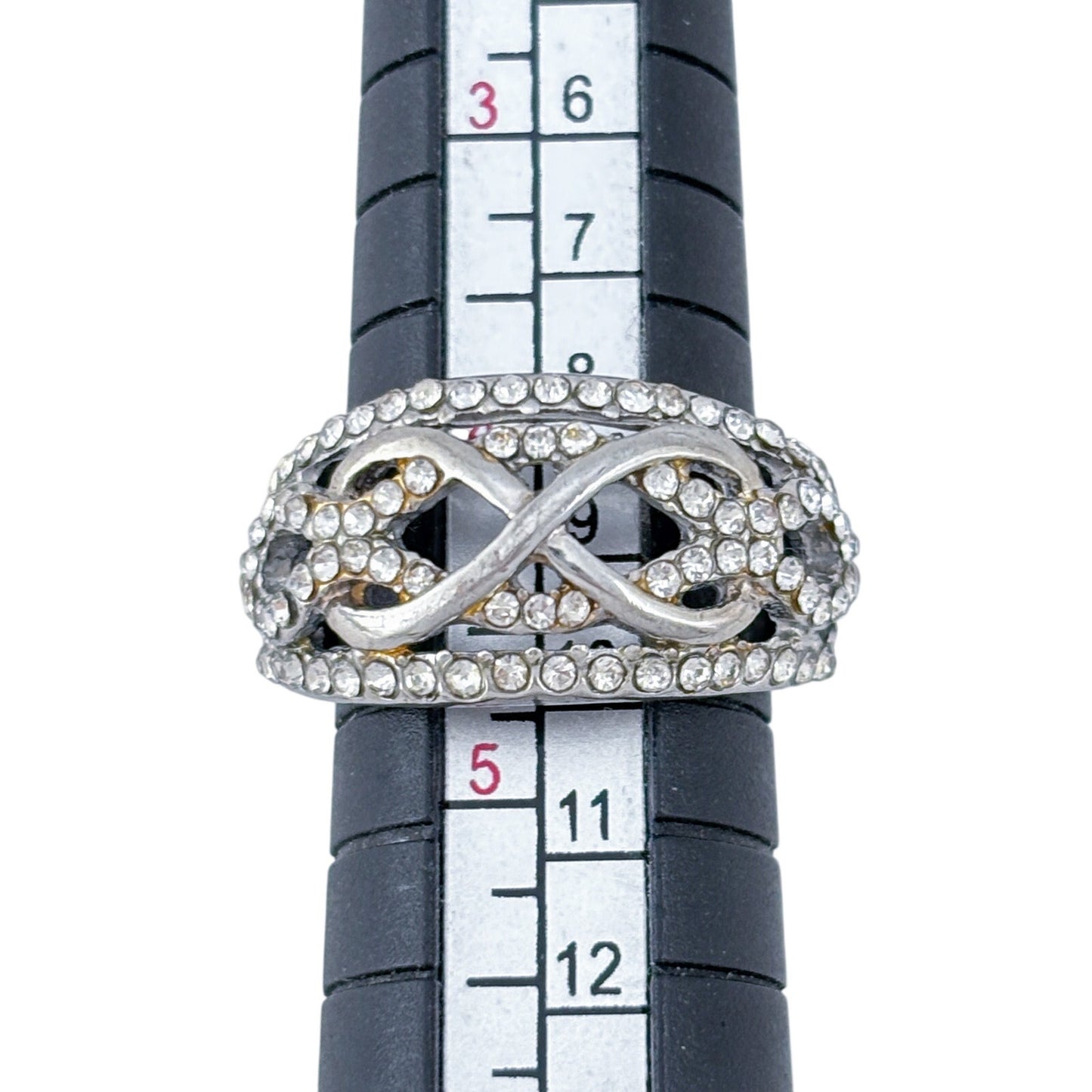 Vintage Sterling Silver 925 Cubic Zirconia Infinity Ring Size 4