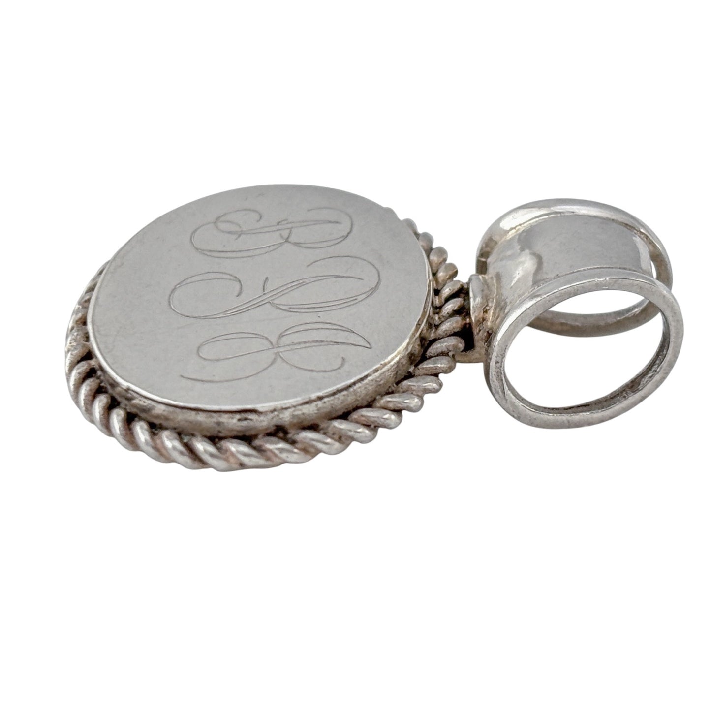 Vintage Sterling Silver 925 BPJ Monogram Pendant