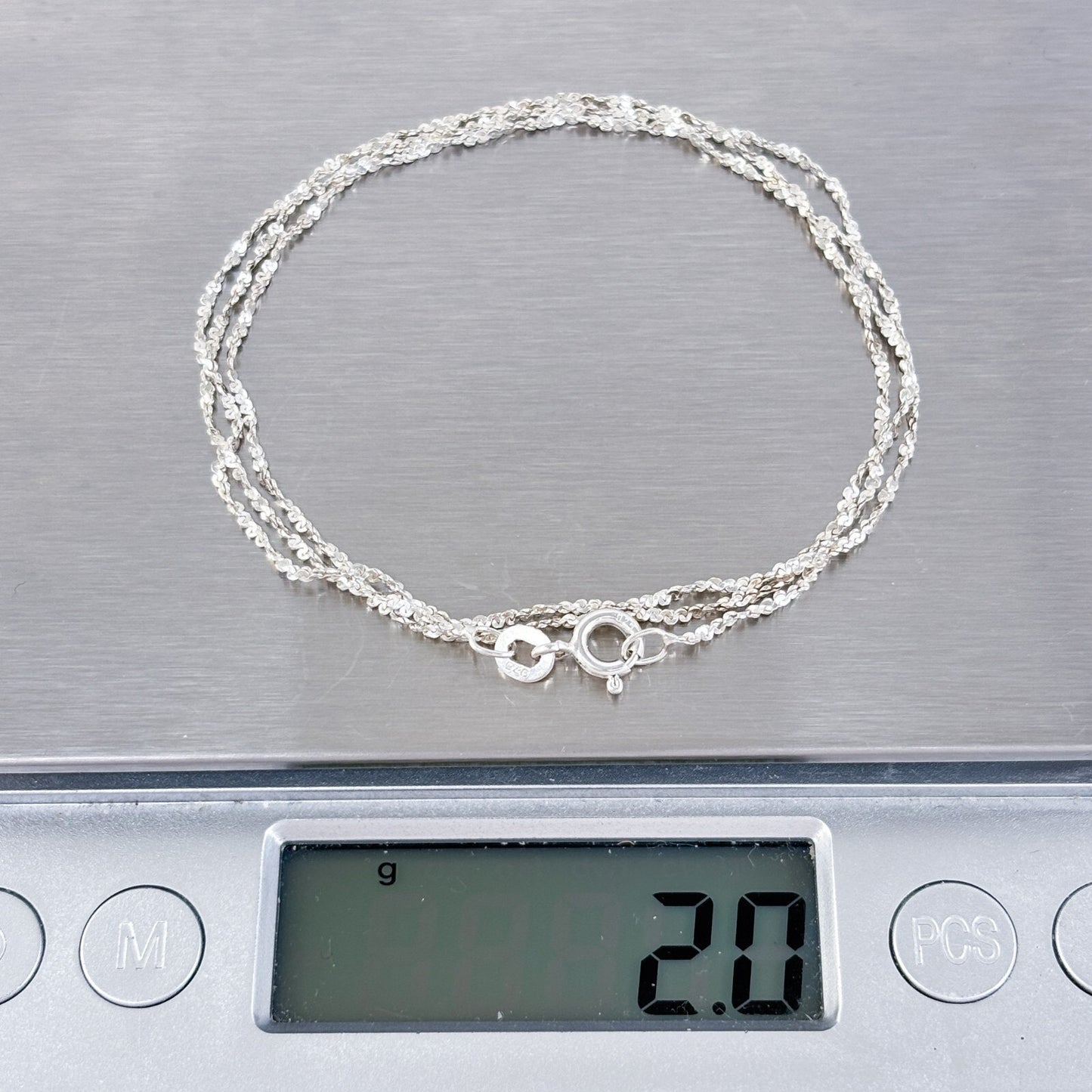 Vintage Sterling Silver 925 Serpentine Link Necklace 29.5"