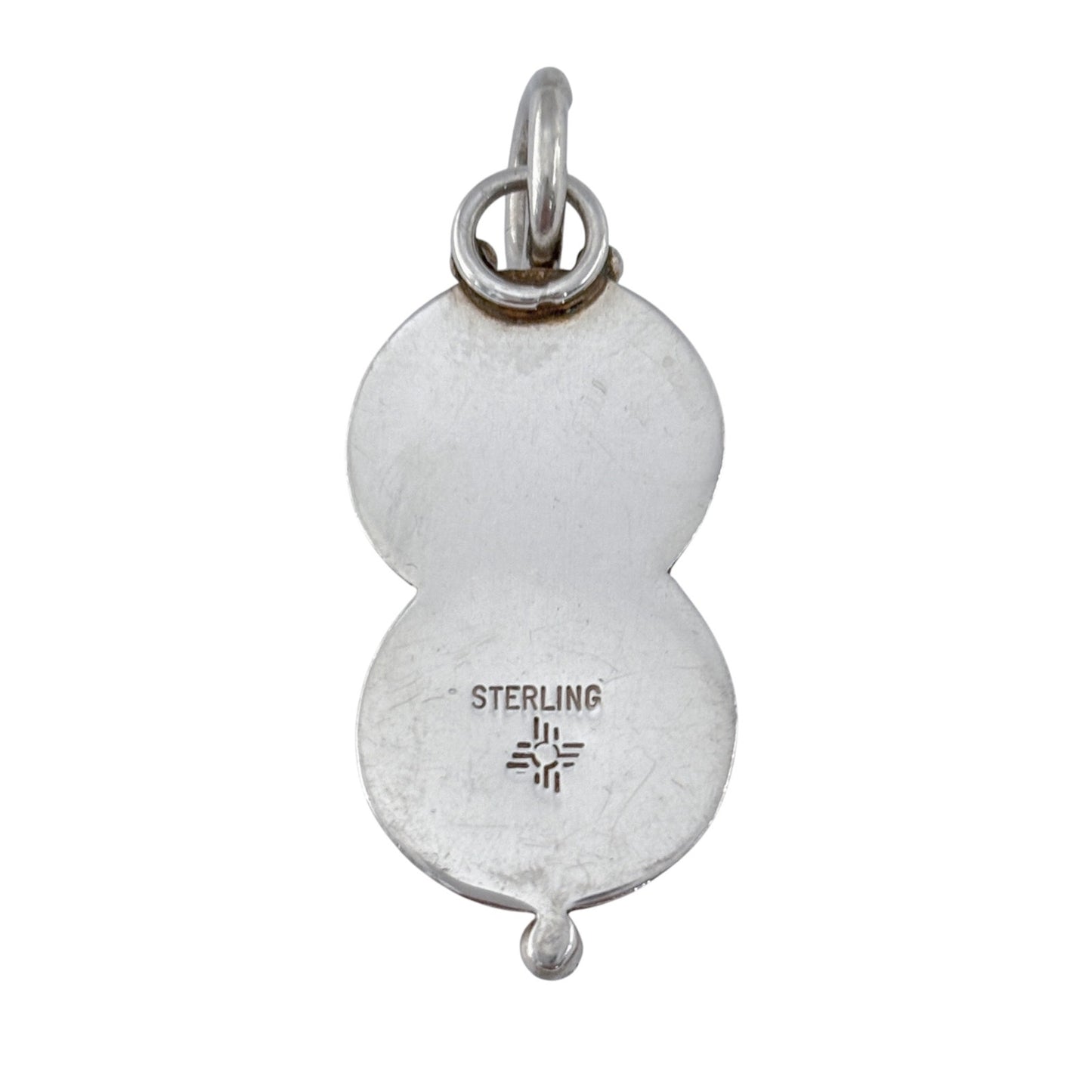 Vintage Sterling Silver 925 Double Amber Pendant