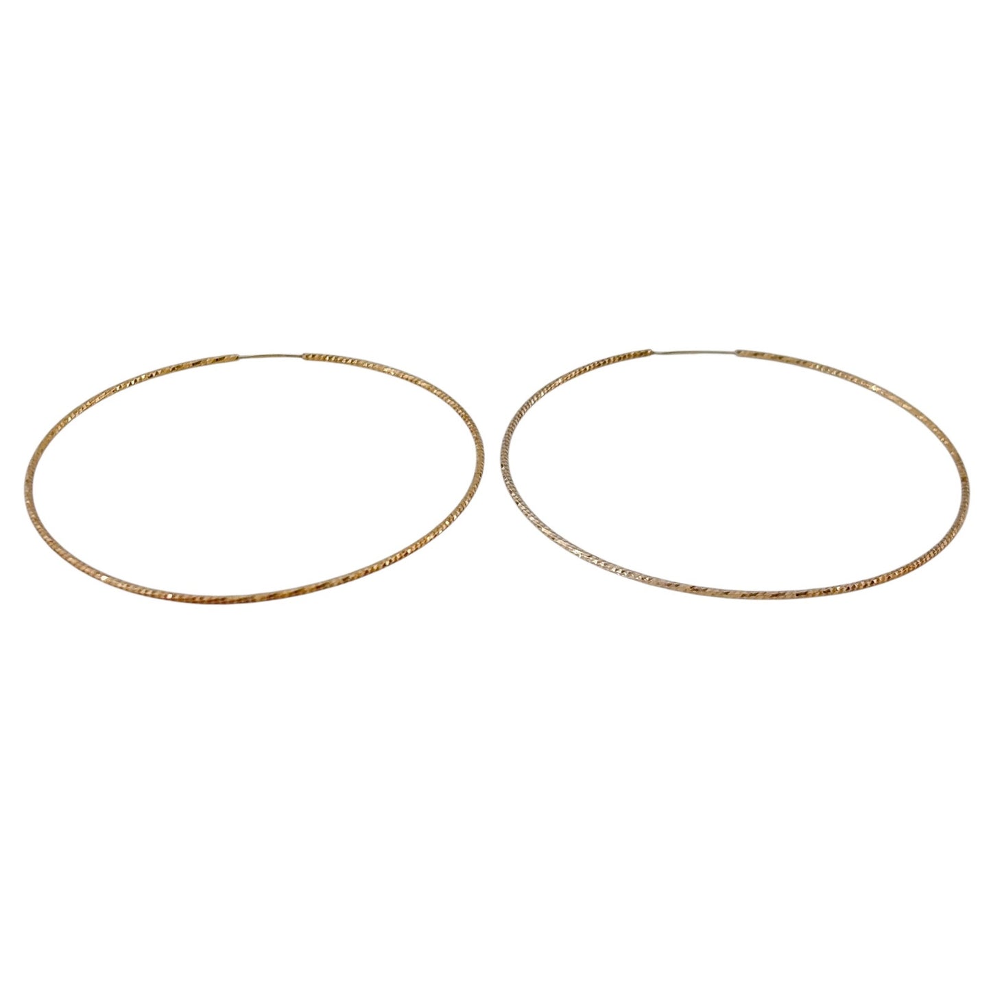 Vintage Dyadema Sterling Silver 925 Gold-Tone Textured Hoop Earrings