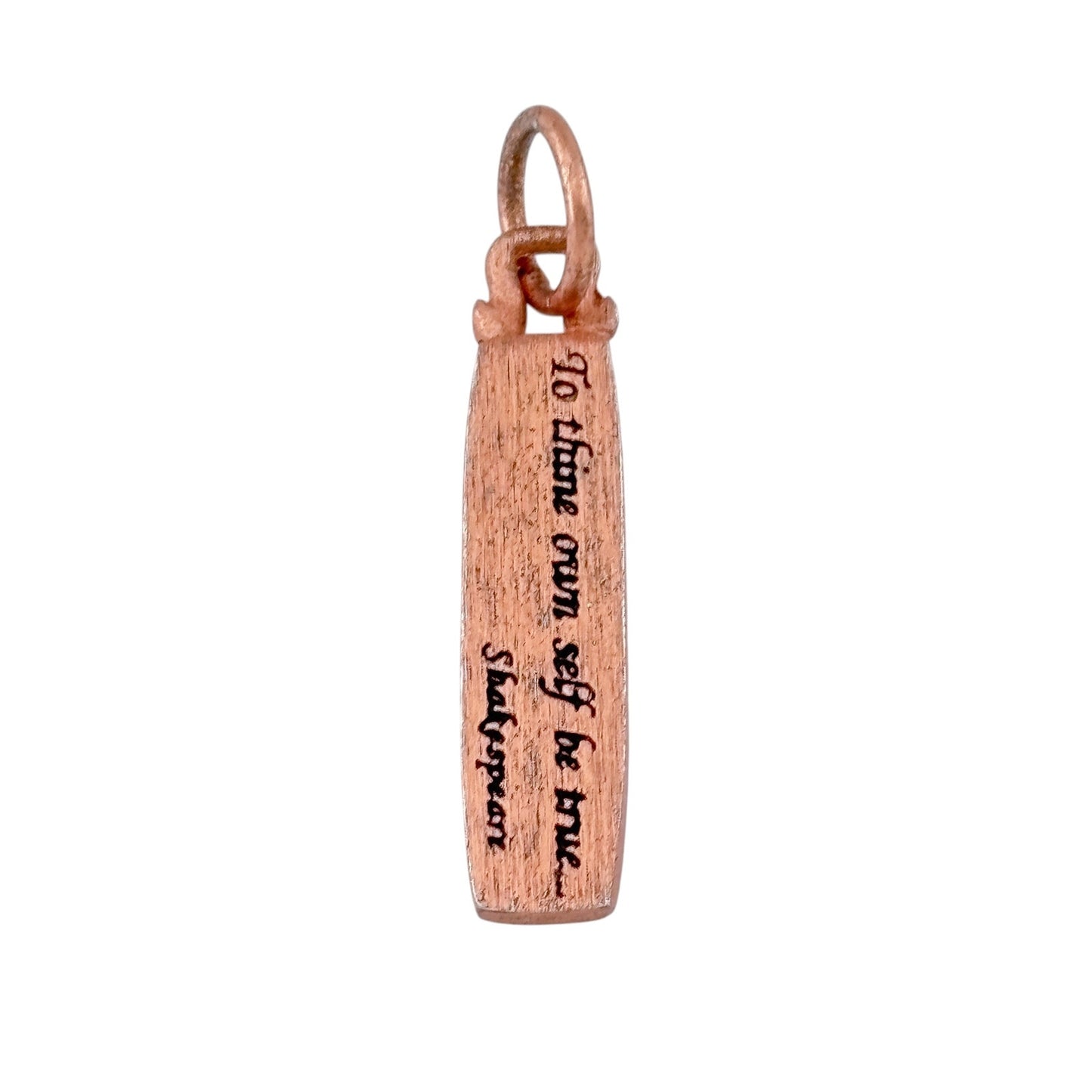 Vintage Rose Gold-Tone Sterling Silver 925 Shakespeare Quote Pendant