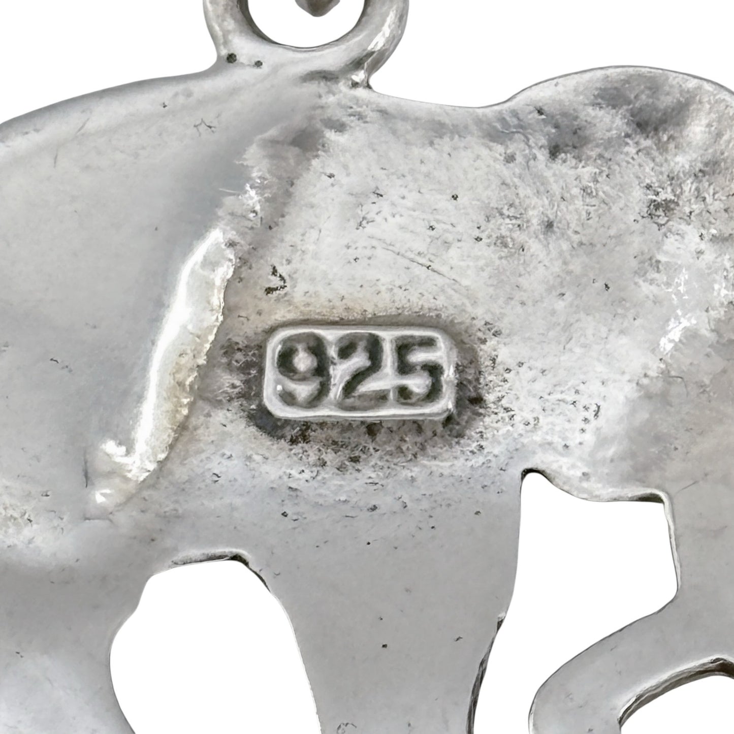 Vintage Sterling Silver 925 Lapis Lazuli Elephant Pendant