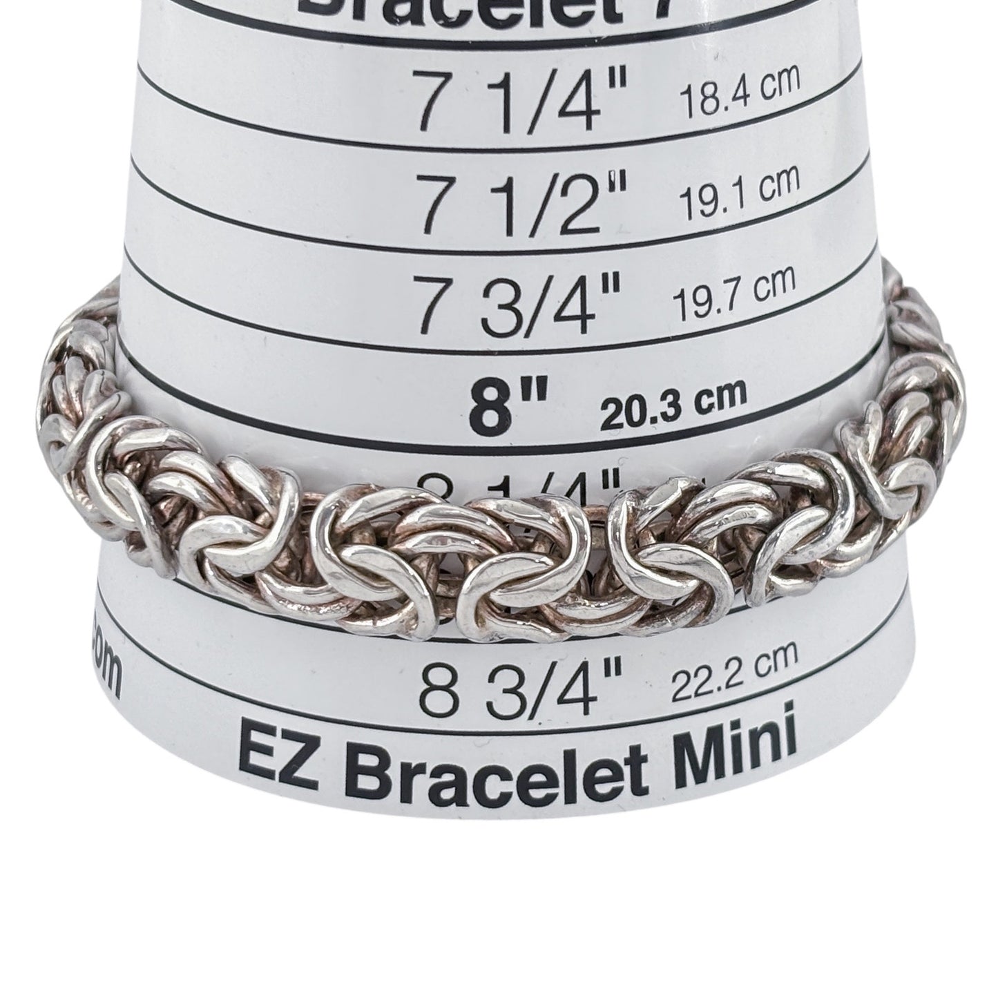 Vintage Sterling Silver 925 Byzantine Link Bracelet 9"