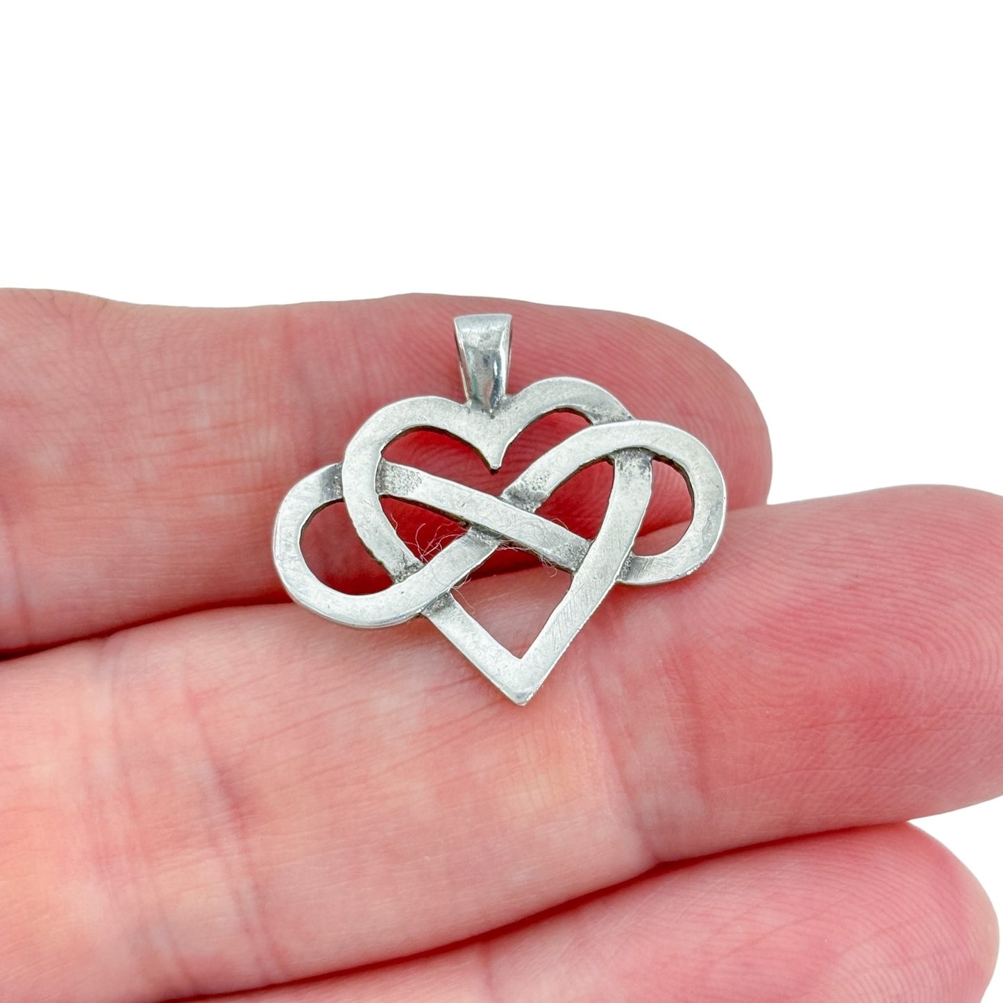 Vintage Sterling Silver 925 Heart Infinity Pendant