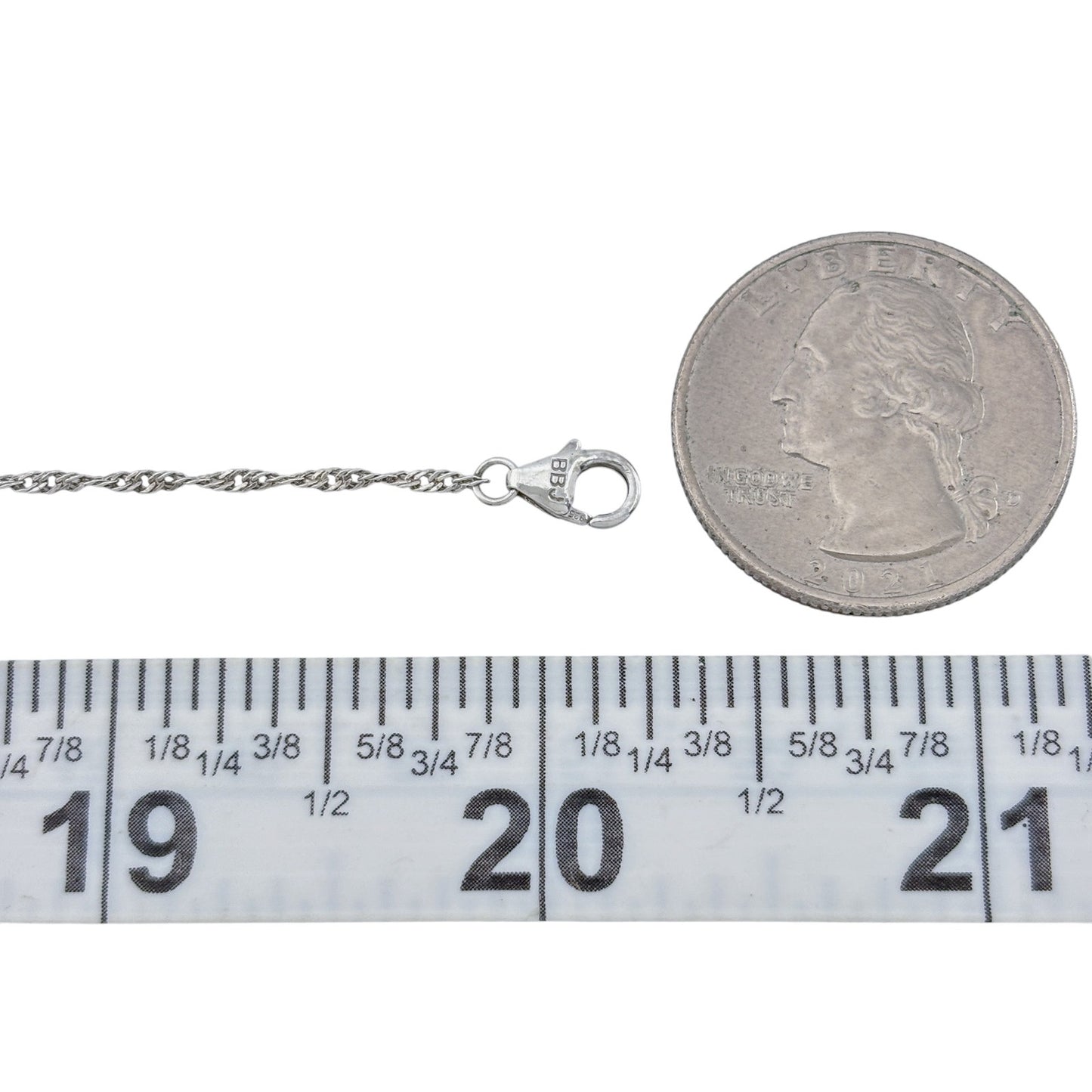 Vintage Sterling Silver 925 Singapore Chain Necklace 18"-20"