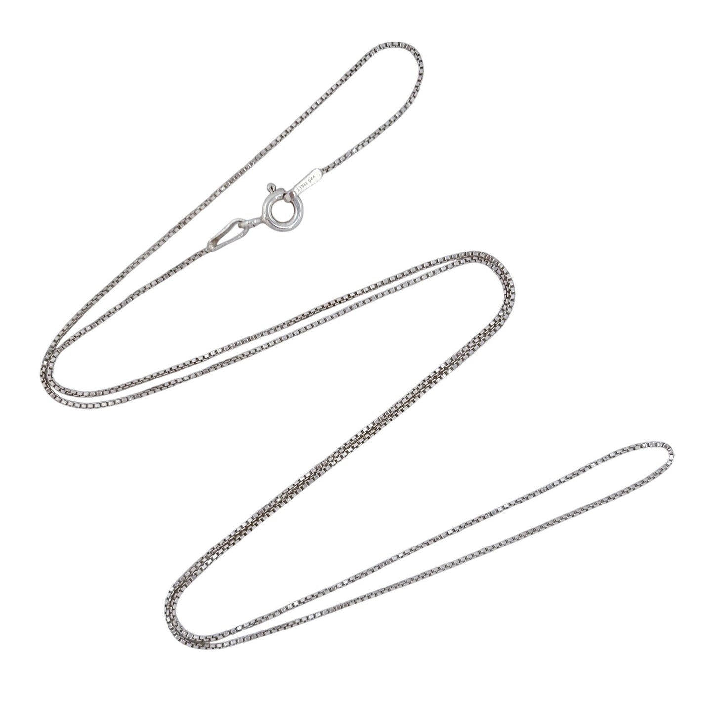 Estate Italian Sterling Silver 925 Box Chain Necklace 19.5"