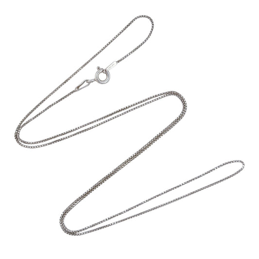 Estate Italian Sterling Silver 925 Box Chain Necklace 19.5"