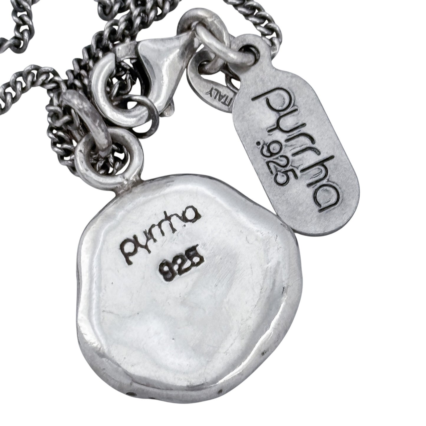 Vintage Pyrrha Sterling Silver 925 Wax Seal "Friend" Bee Talisman Necklace 18"