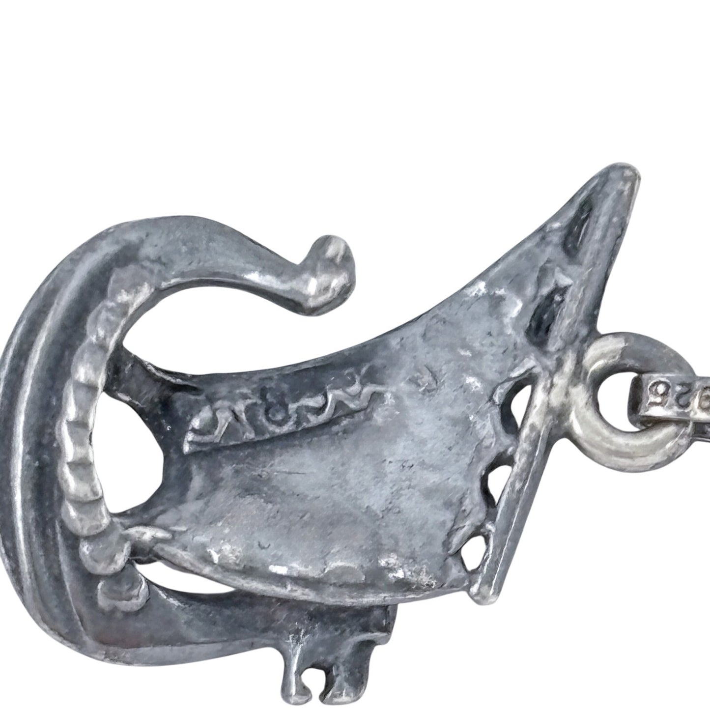 Vintage Sterling Silver 925 Norse Viking Boat Dragonship Seafarer Charm