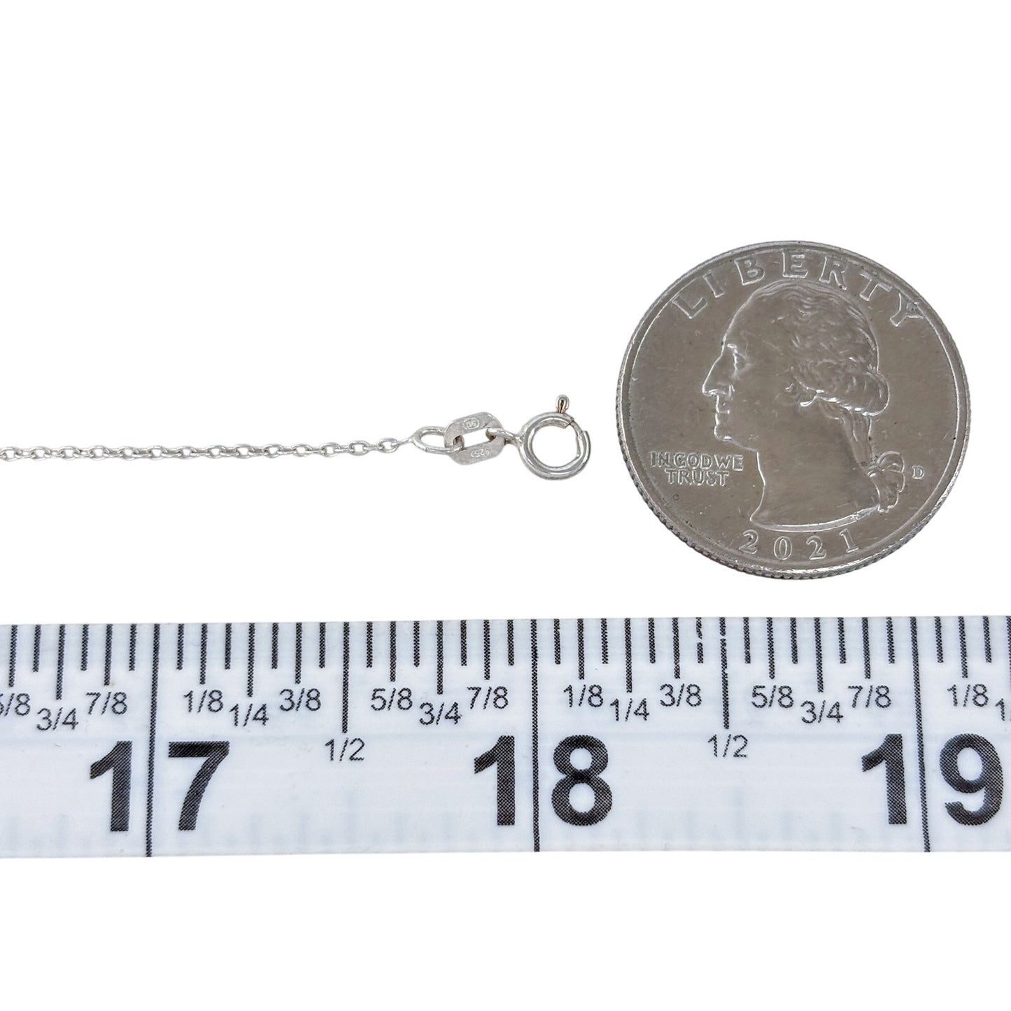 Vintage Sterling Silver 925 Cable Link Chain Necklace 18"