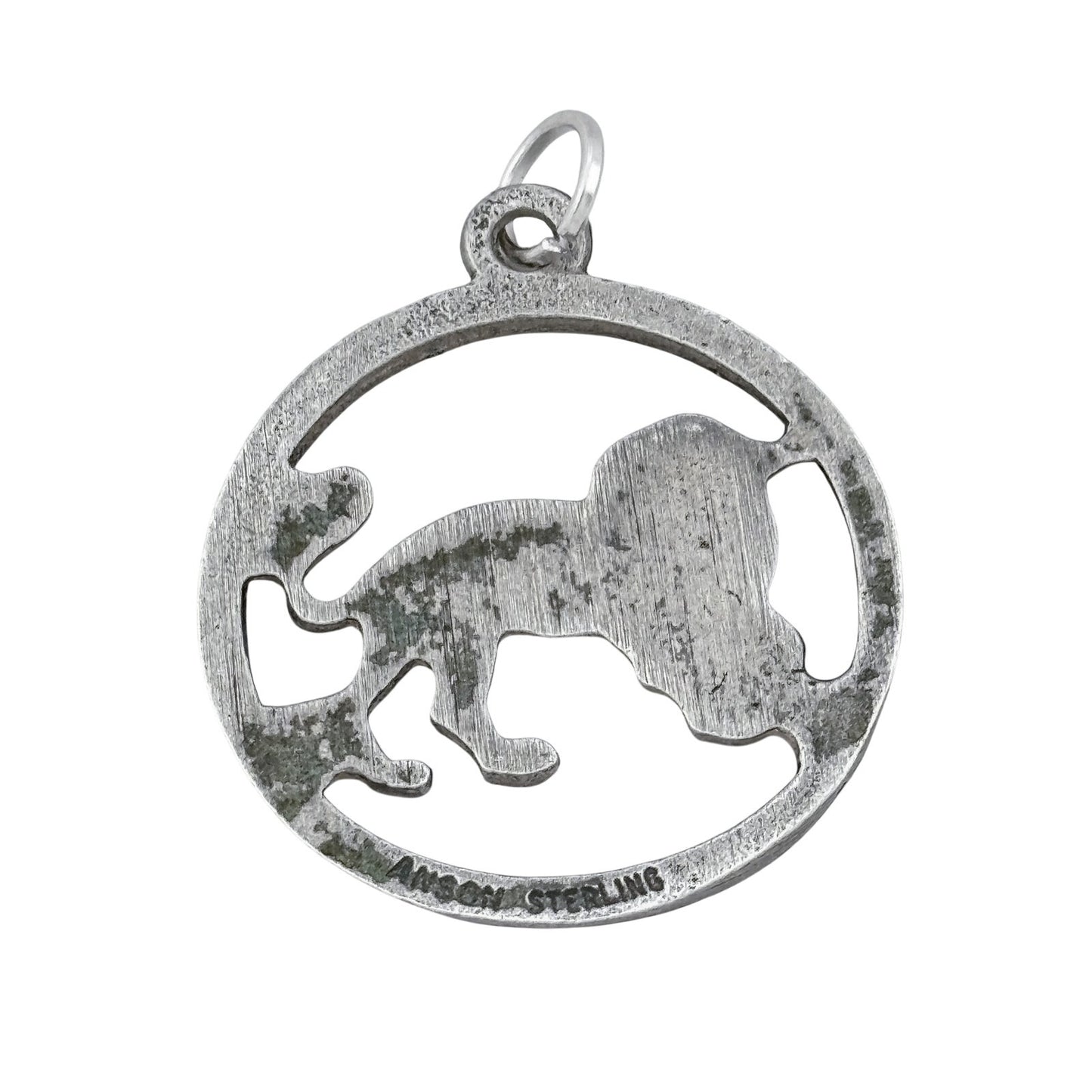 Vintage Sterling Silver 925 Lion Leo Cutout Pendant
