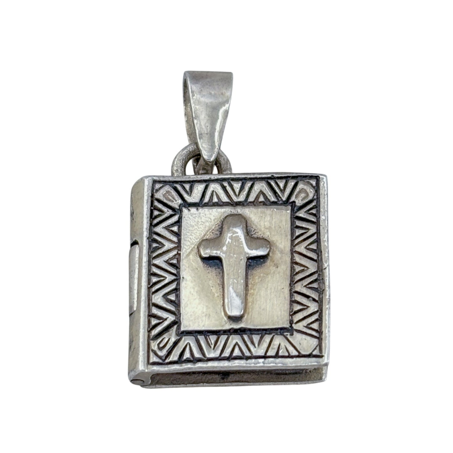 Vintage Sterling Silver 925 Bible Locket Pendant