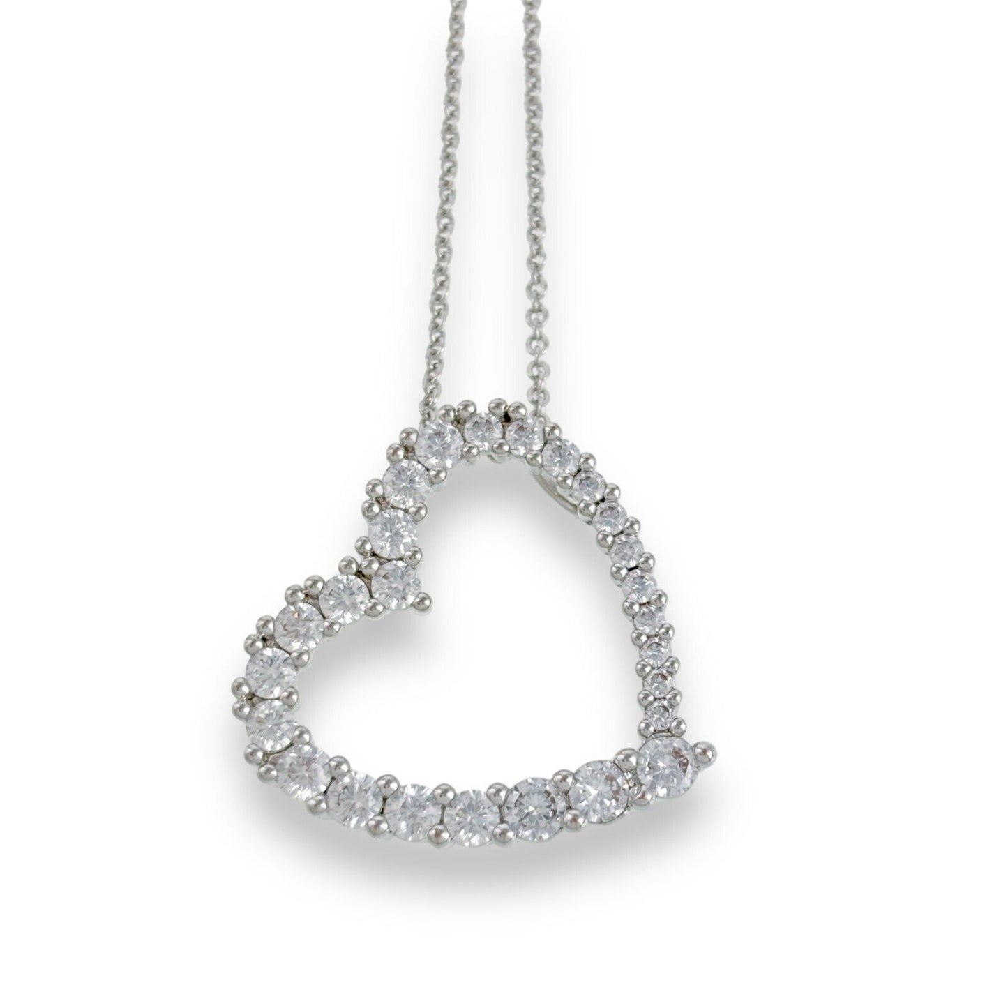 Vintage Brass Cubic Zirconia Open Heart PENDANT ONLY