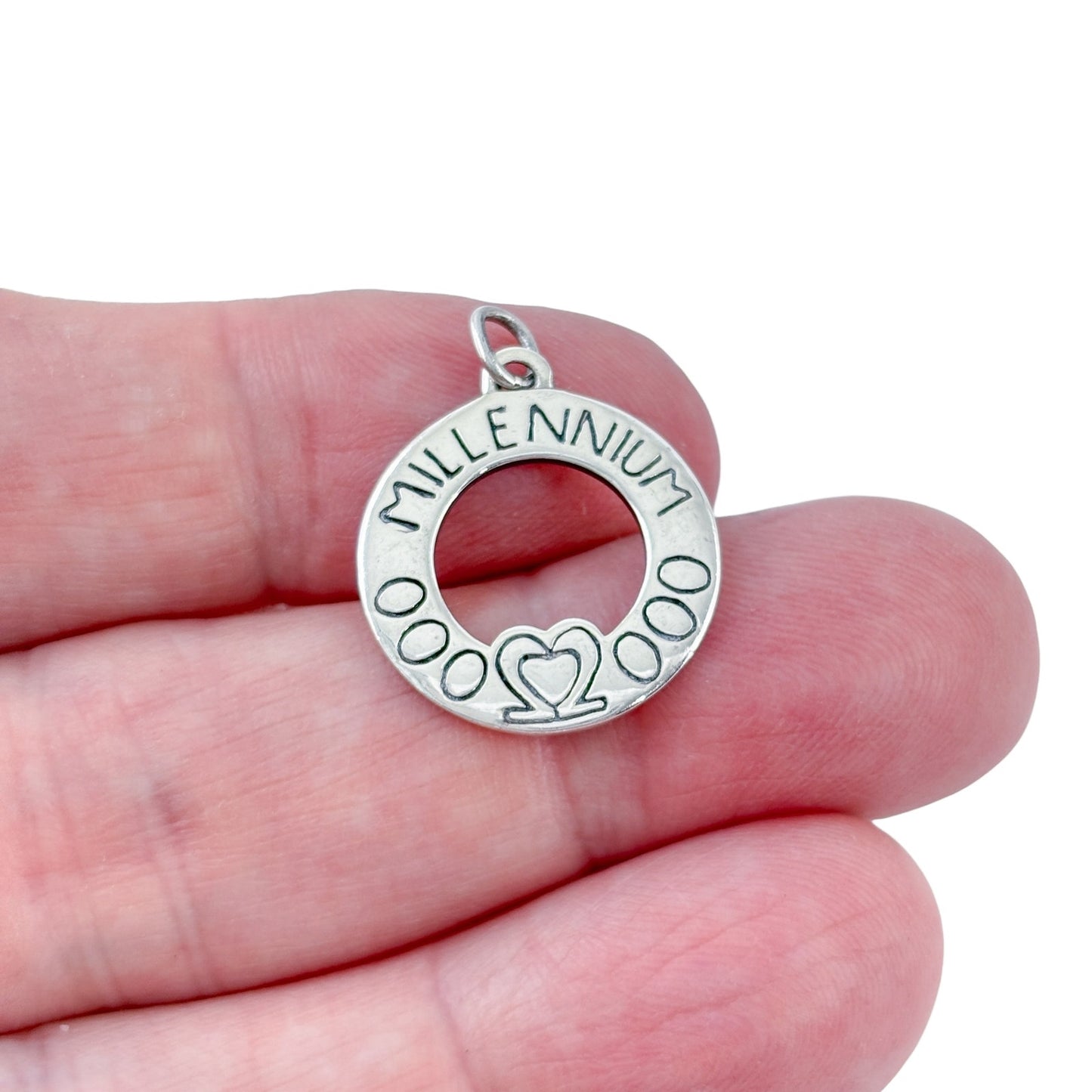 Vintage Sterling Silver 925 Millennium Disk Pendant