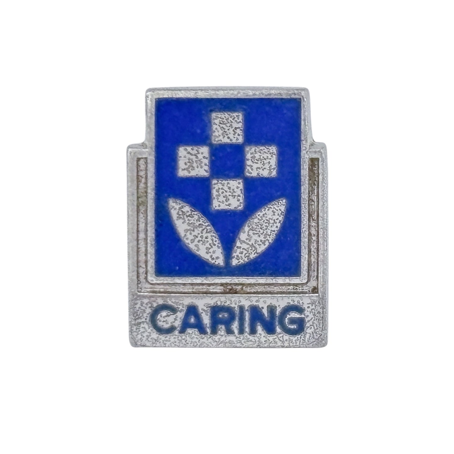 Vintage Sterling Silver 925 Caring Blue Enamel Pin